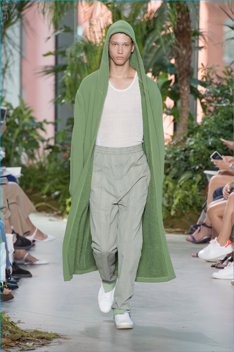 Lacoste champions casual dress with its terrycloth robes for spring-summer 2017.