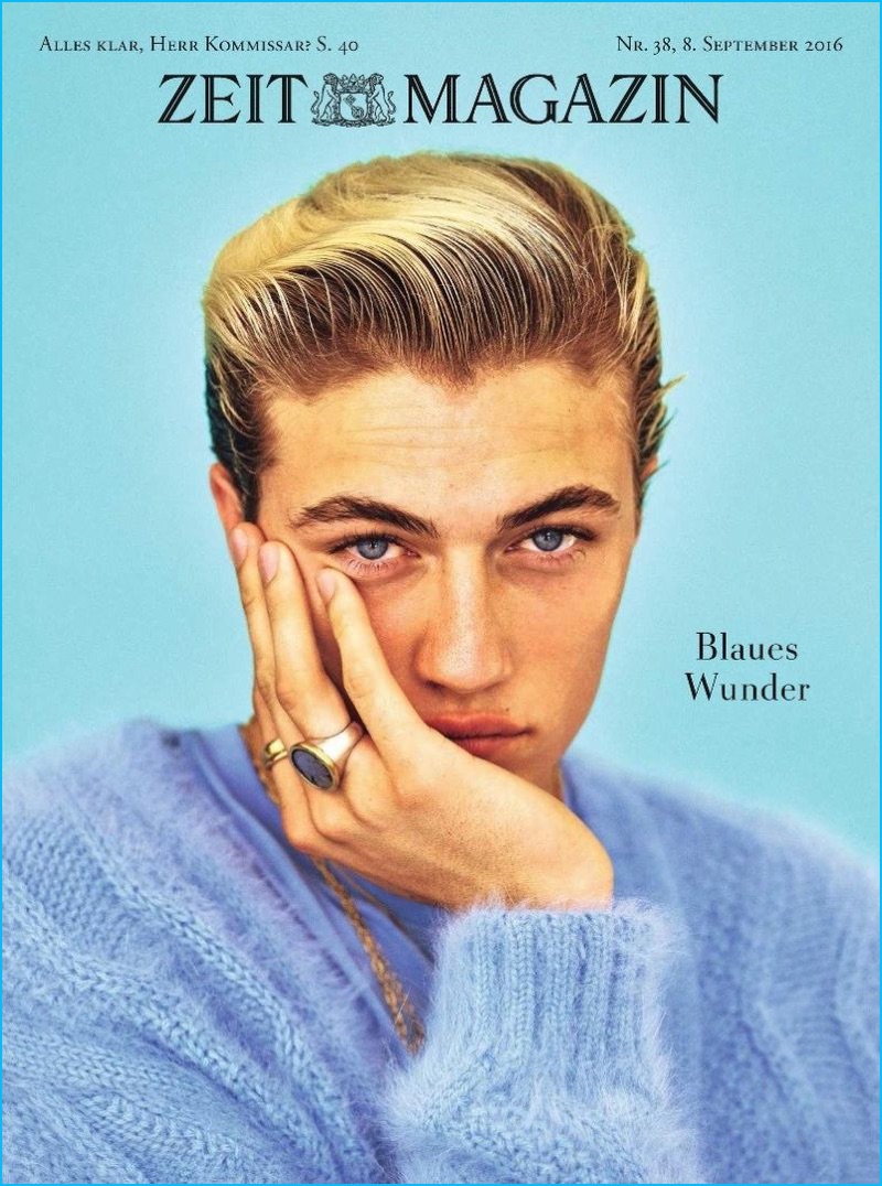 Lucky Blue Smith covers the September 2016 issue of Zeit magazine.