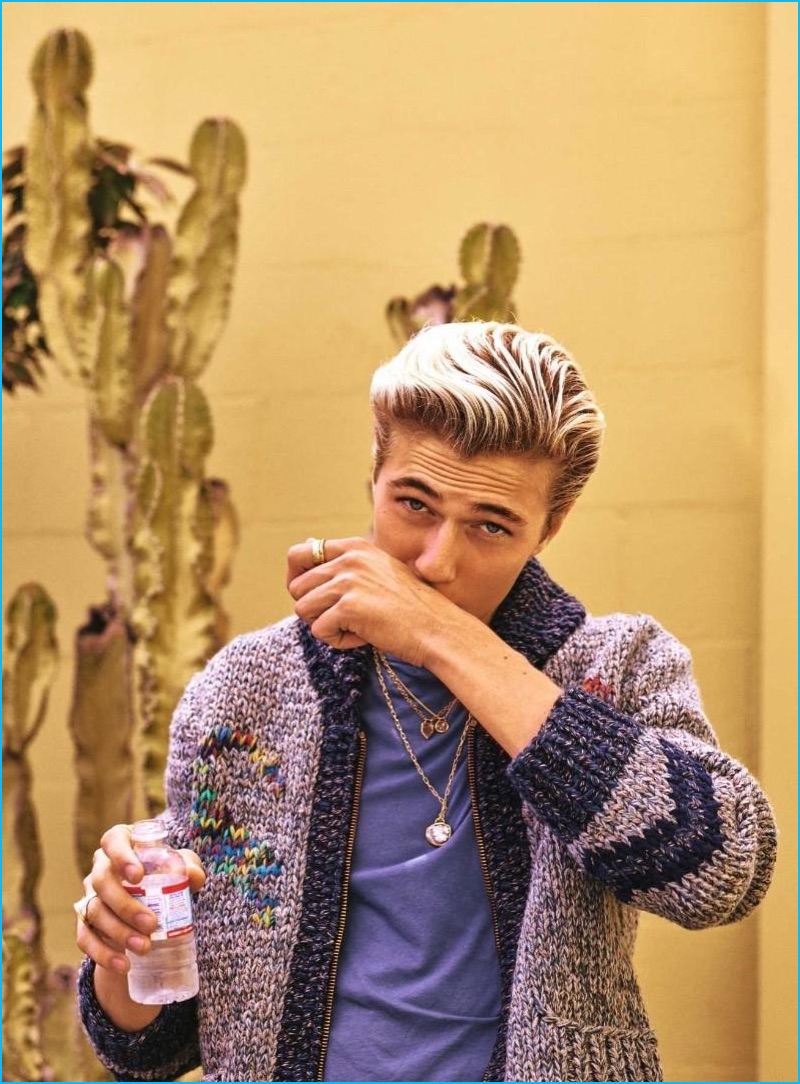 Lucky Blue Smith embraces a cozy fall look from Missoni.