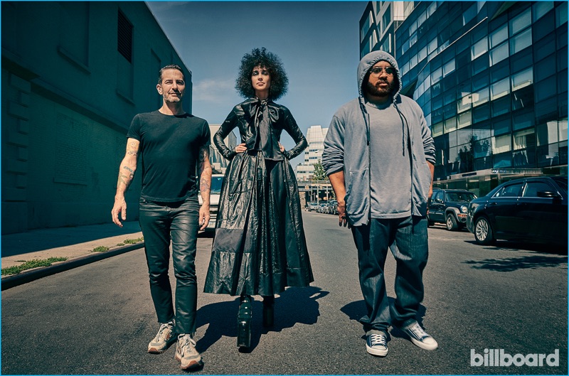 Marc Jacobs and St. Vincent photographed alongside music video director Hype Williams for Billboard.