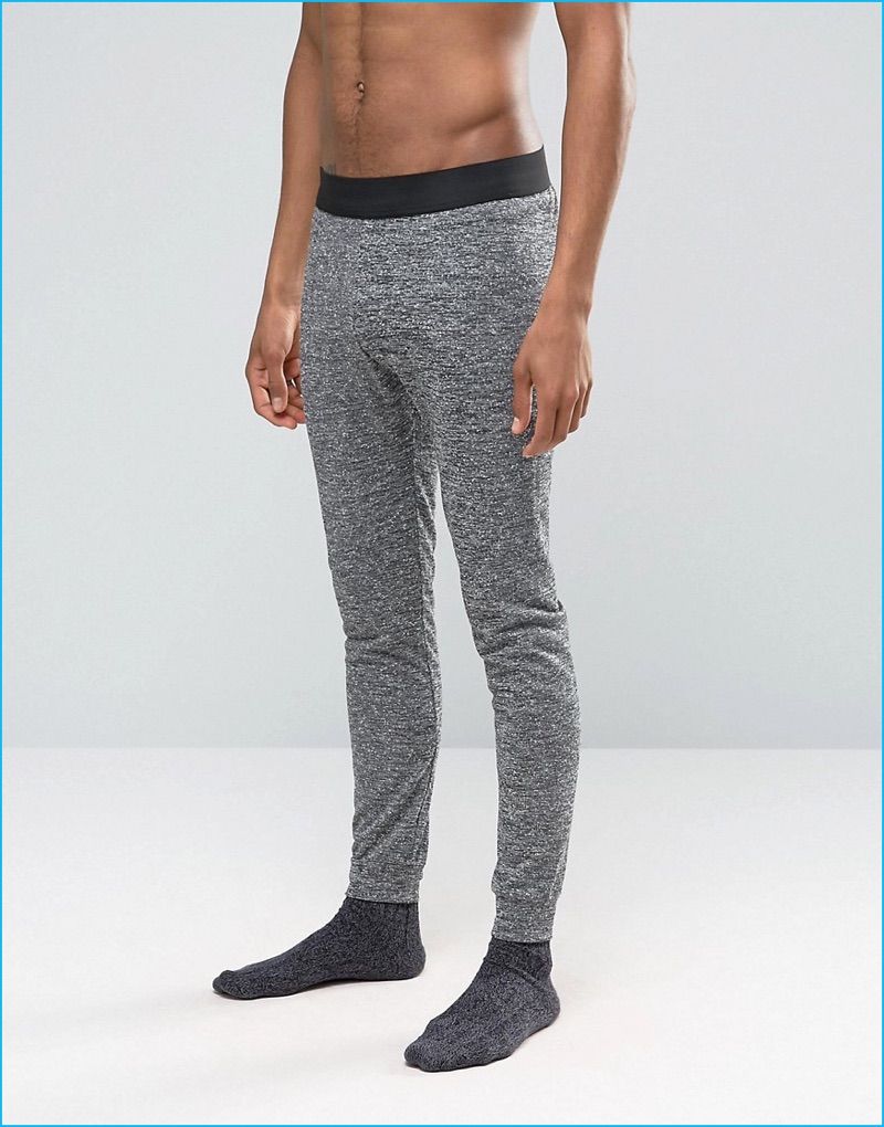 ASOS Men's Grey Textured Loungewear Leggings