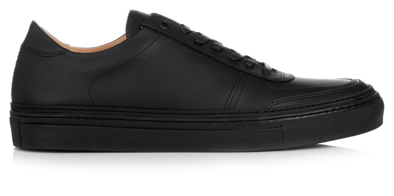 No. 288 Grand Low Top Black Leather Sneakers