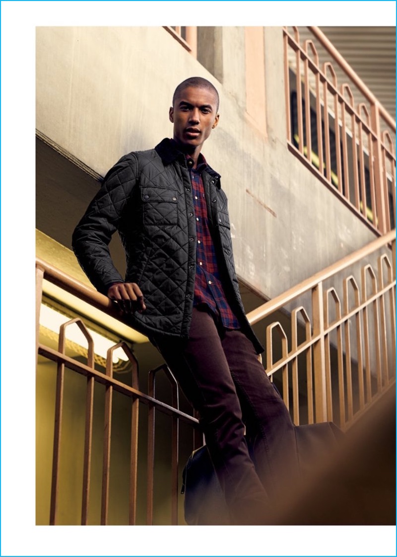 Claudio Monteiro wears quilted jacket Barbour and corduroy pants Billy Reid.