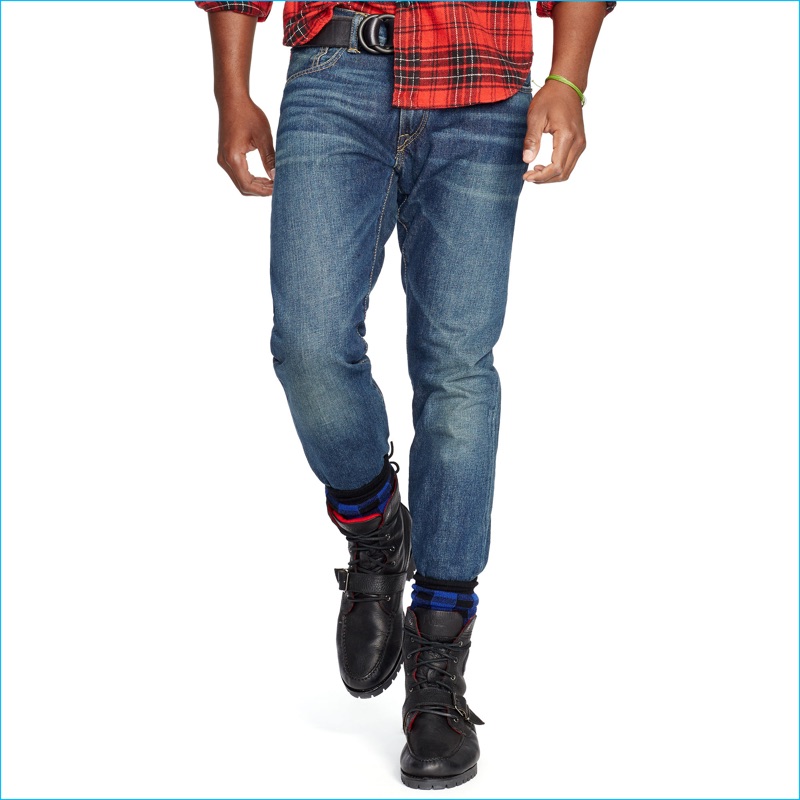 Polo Ralph Lauren Slim Straight Distressed Denim Jeans