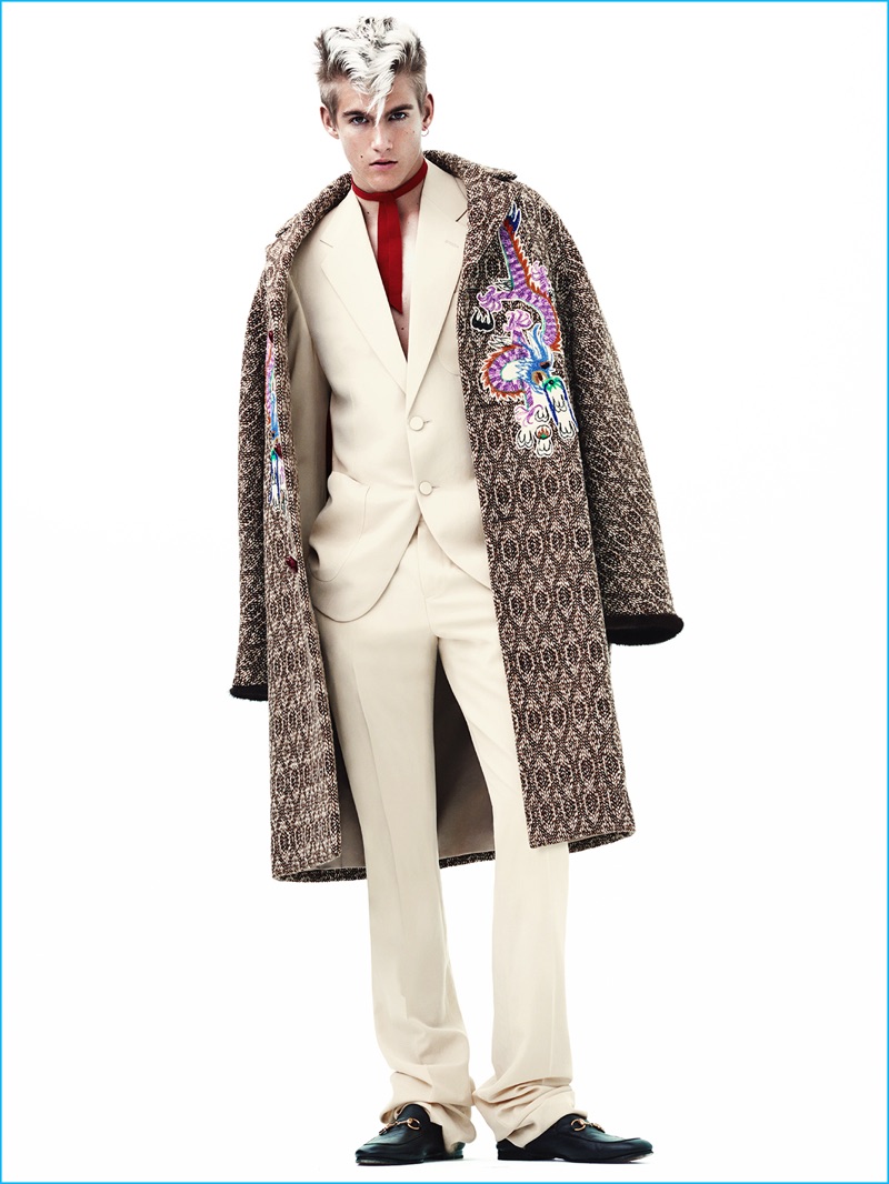 Presley Gerber 2016 Editorial CR Mens Book 004 Presley Gerber channels his inner dandy in a fall-winter 2016 look from Gucci.