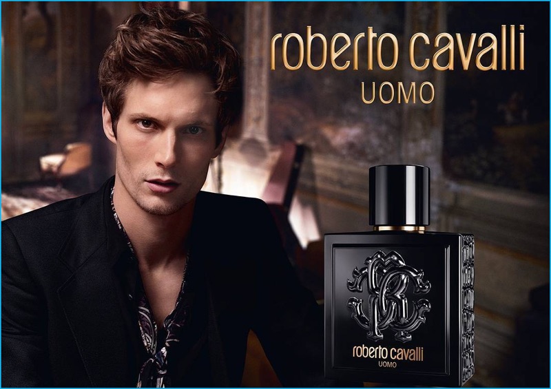 Model Felix Gesnouin stars in Roberto Cavalli's Uomo fragrance campaign.