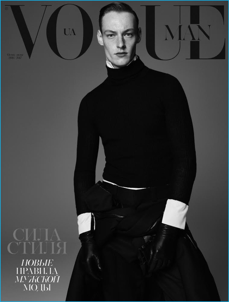 Roberto Sipos covers the October 2016 issue of Vogue Ukraine Man.