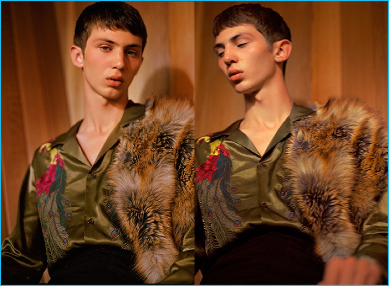 Selfridges makes an opulent style proposal to reference popular 1970s styles. The retailer highlights Dries Van Noten's peacock embroidered shirt and faux-fur collar, pairing the statement pieces with Wales Bonner wool trousers.