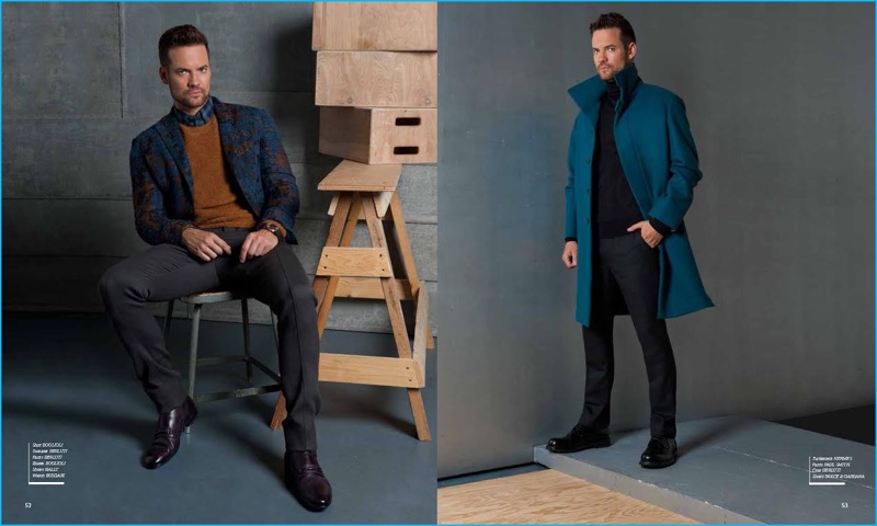 Shane West embraces fall hues with smart separates from the likes of Boglioli, Berluti, and Hermes.