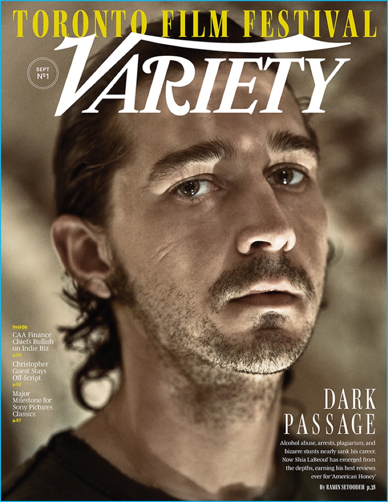 Shia LaBeouf covers the September 2016 issue of Variety magazine.