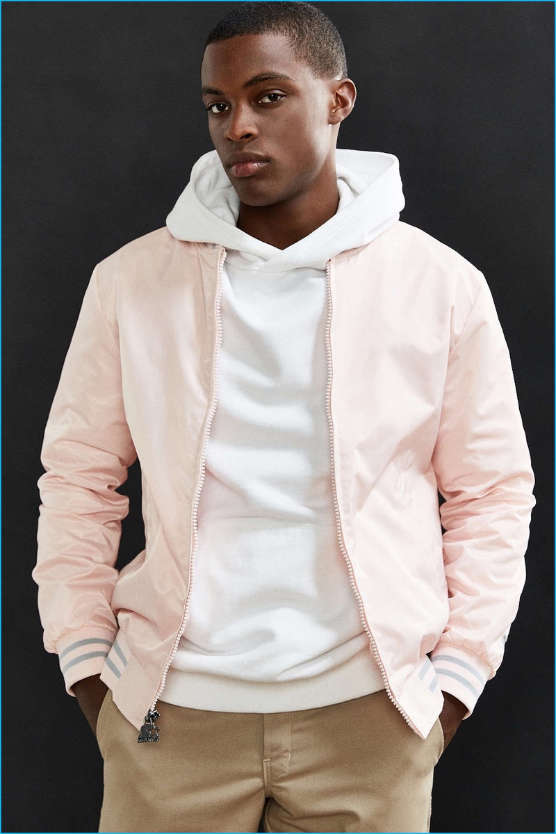 Starter x Urban Outfitters Pink Athletic Bomber Jacket