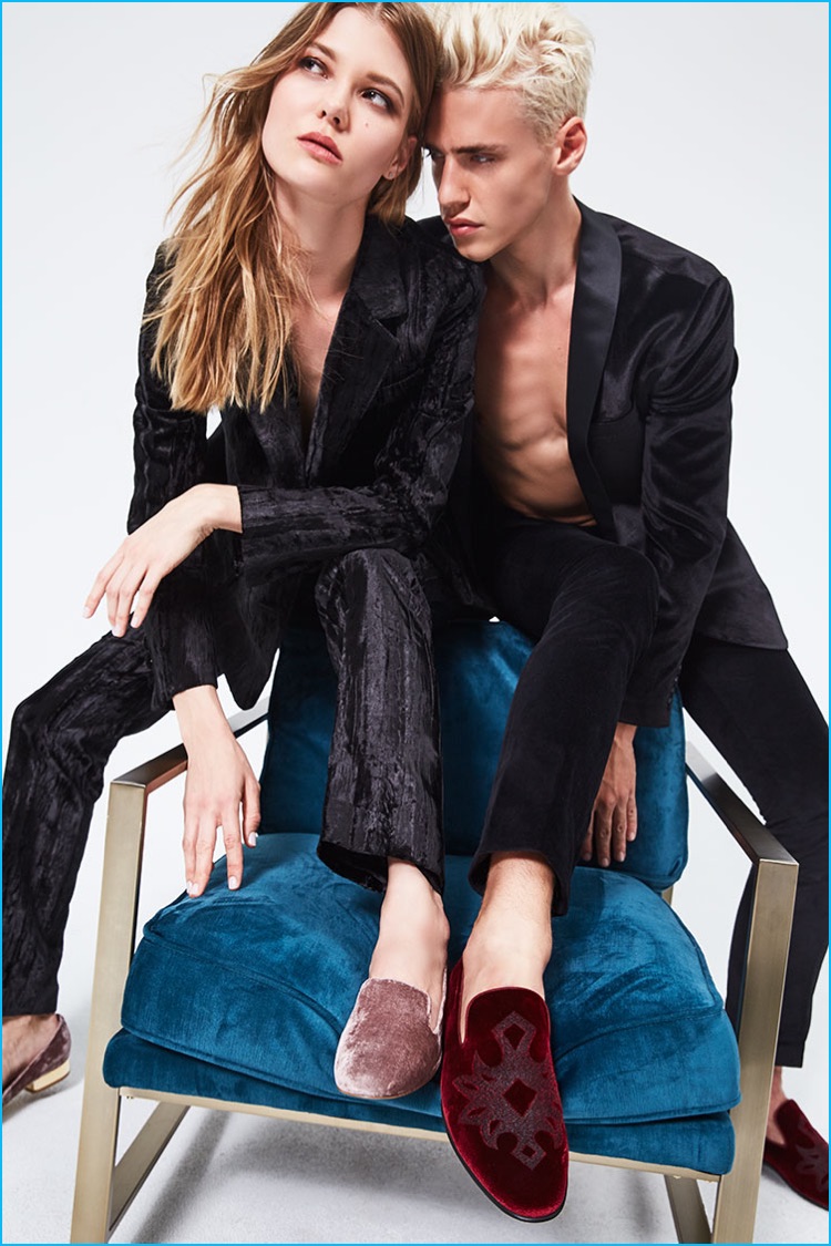 Velvet Formal: Ready for holiday style, Steve Madden spotlights its Lorax velvet loafers.