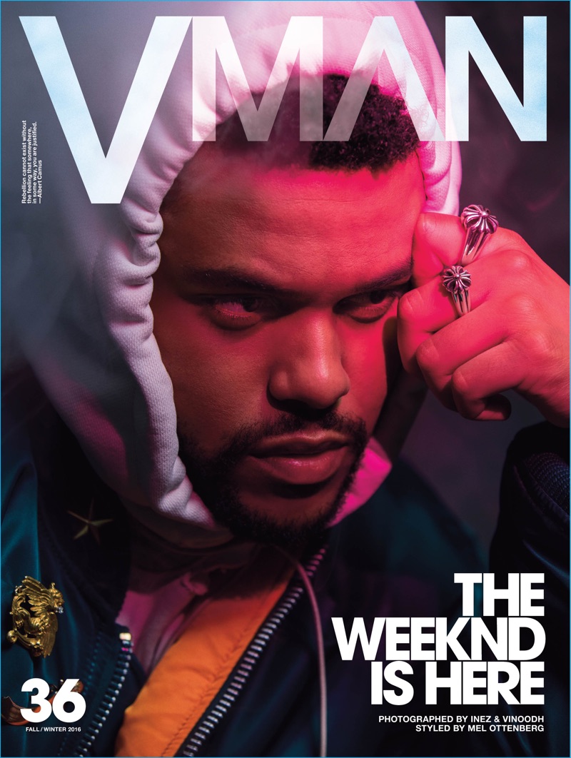 Photographed by Inez & Vinoodh, The Weeknd covers the fall-winter 2016 issue of VMAN.
