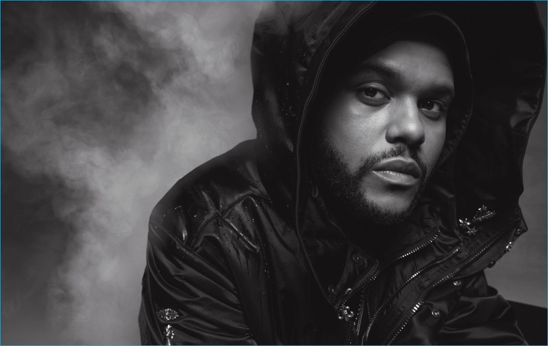 The Weeknd embraces a black sporty look from Calvin Klein Collection for VMAN.