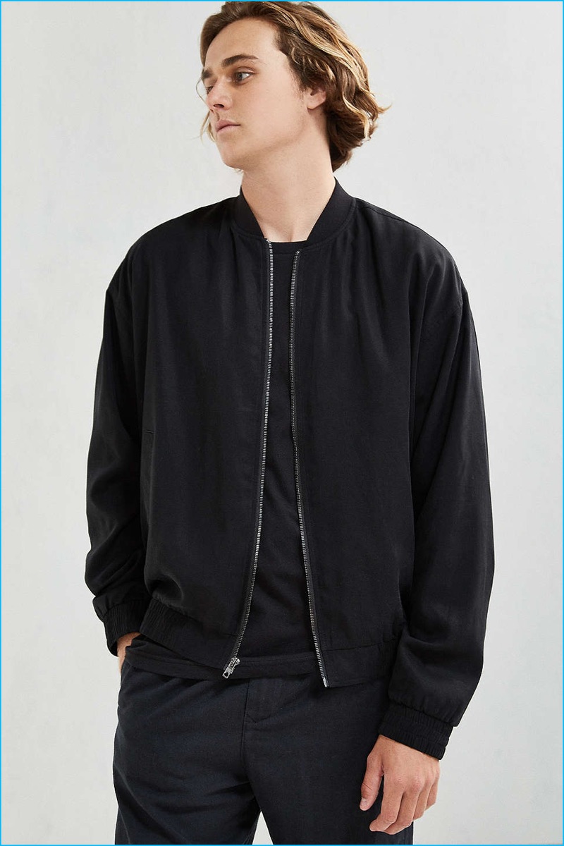 Urban Outfitters Oversized Black Bomber Jacket