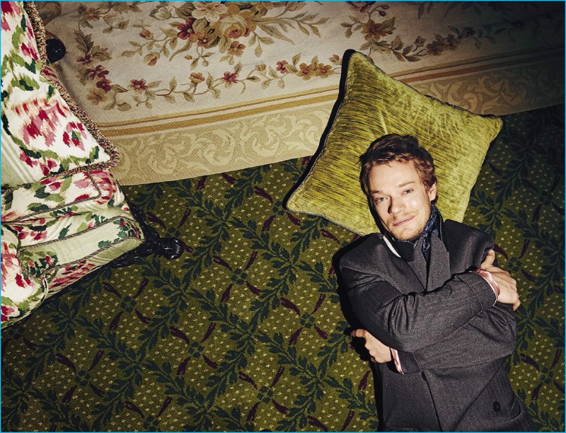 Dylan Don photographs Alfie Allen in fall fashions from Paul Smith for L'Uomo Vogue.