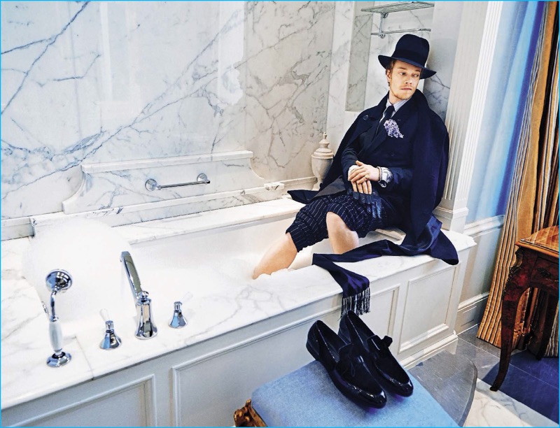 Actor Alfie Allen channels his inner dandy in fashions from Ermenegildo Zegna Couture.