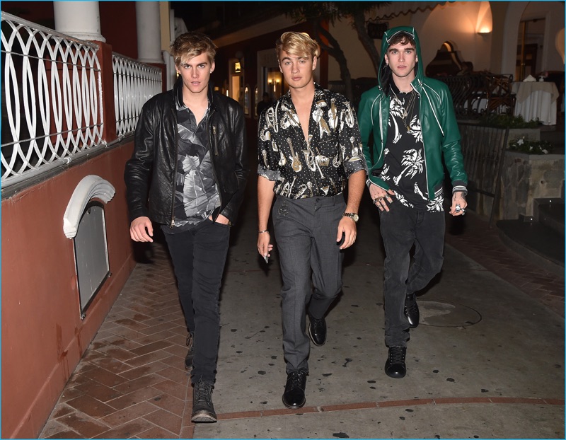 Behind the Scenes: Presley Gerber, Brandon Thomas Lee, and Gabriel-Kane Day-Lewis enjoy an evening out with Dolce & Gabbana for its spring-summer 2017 campaign.