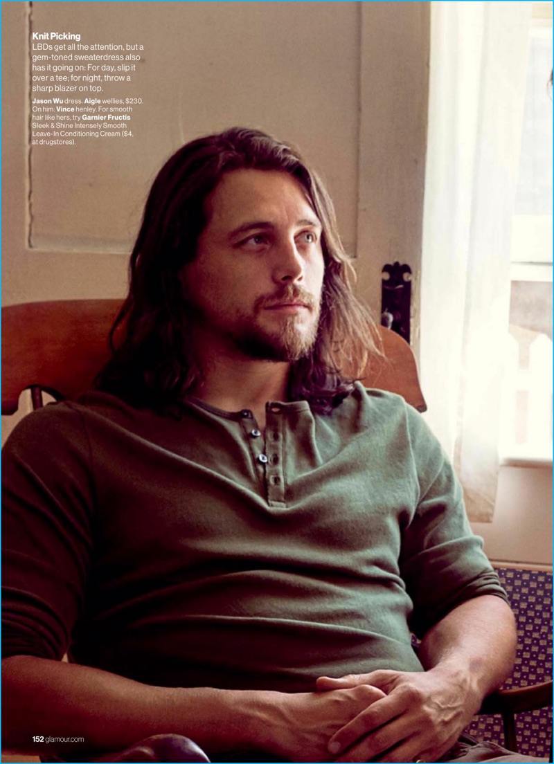 Animal Kingdom actor, Ben Robson wears a Vince henley for Glamour magazine.