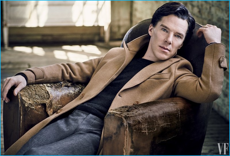 Retreating indoors, Benedict Cumberbatch is captured at the Metropolitan Building for Vanity Fair.