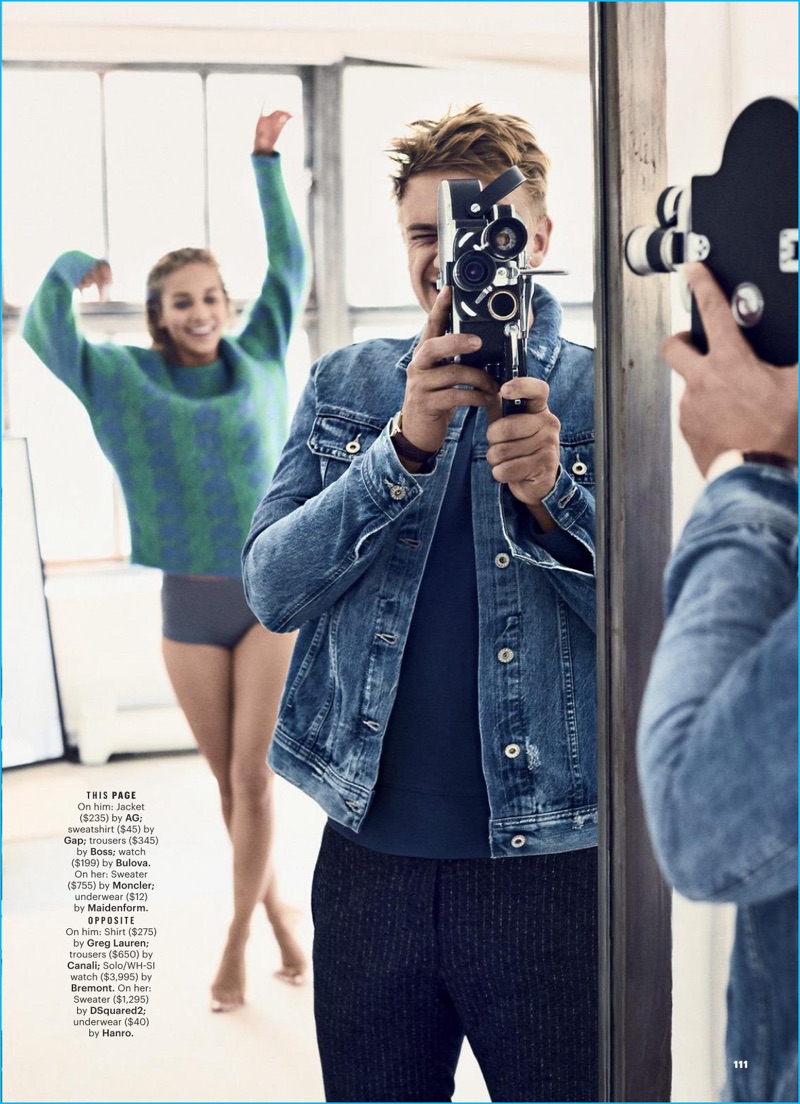 Sporting an AG denim jacket, Boyd Holbrook plays photographer for an infectious image from Esquire.
