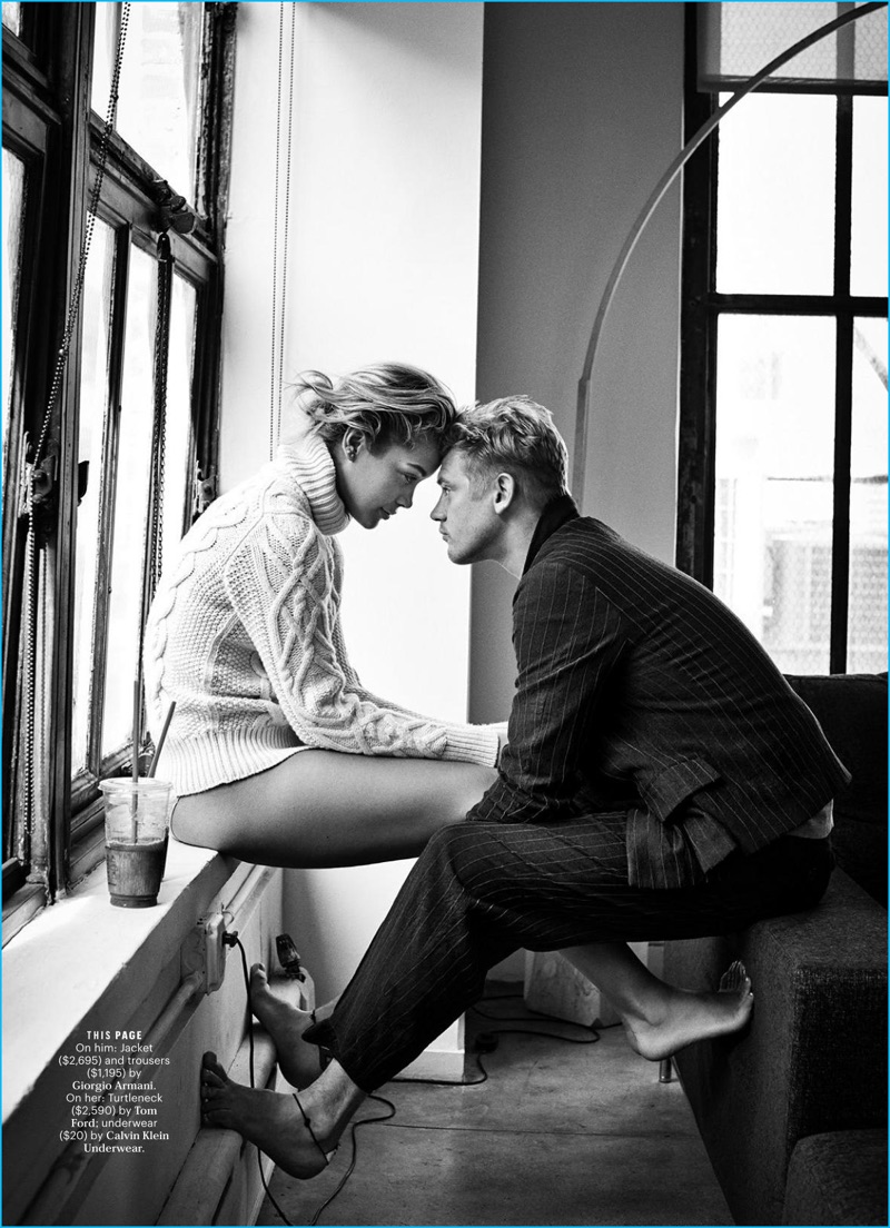 Boyd Holbrook and Jasmine Sanders couple up for a fashion spread commissioned for Esquire's November 2016 issue.
