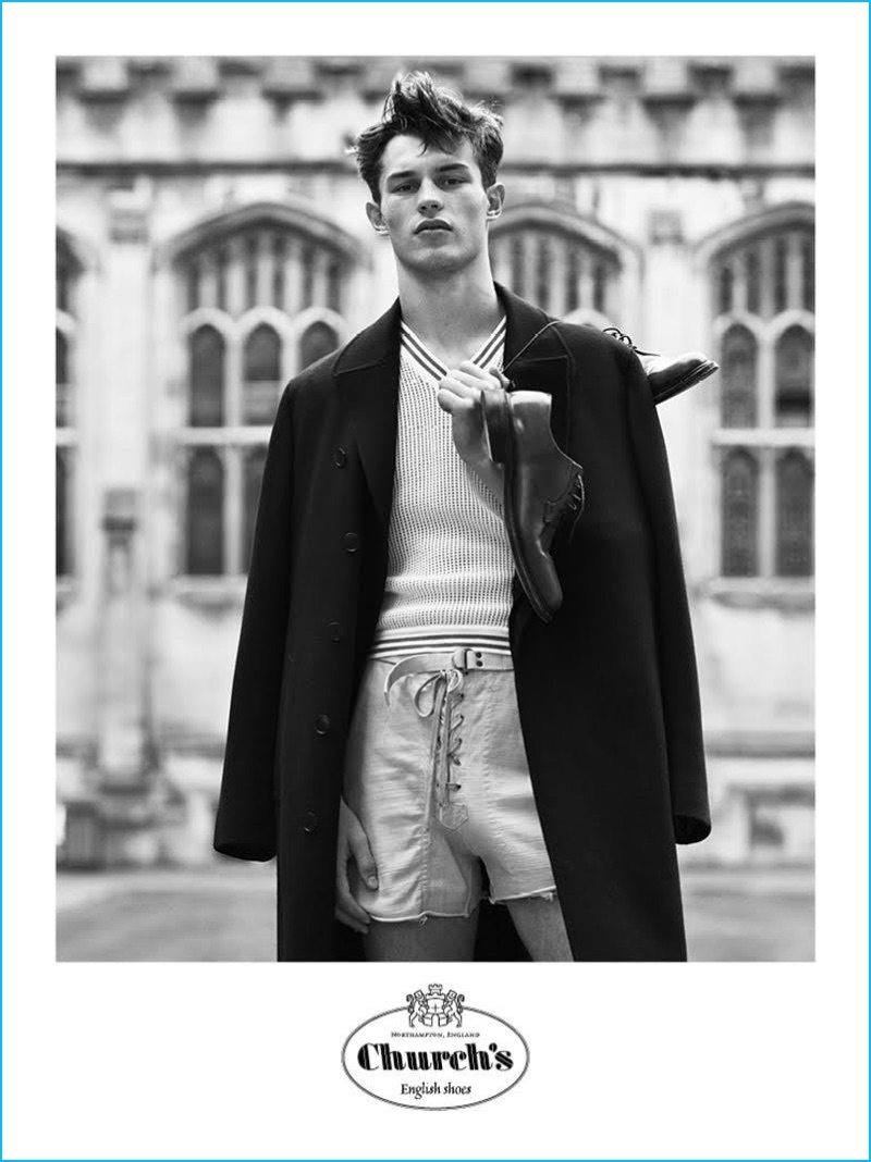 Model Kit Butler stars in Church's fall-winter 2016 advertising campaign.