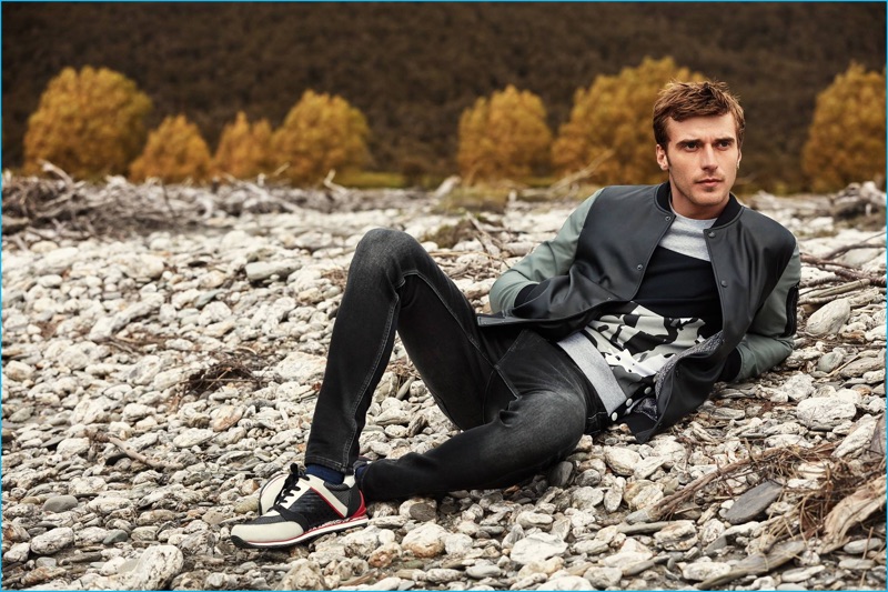 French model Clément Chabernaud is front and center for Selected's fall-winter 2016 campaign.