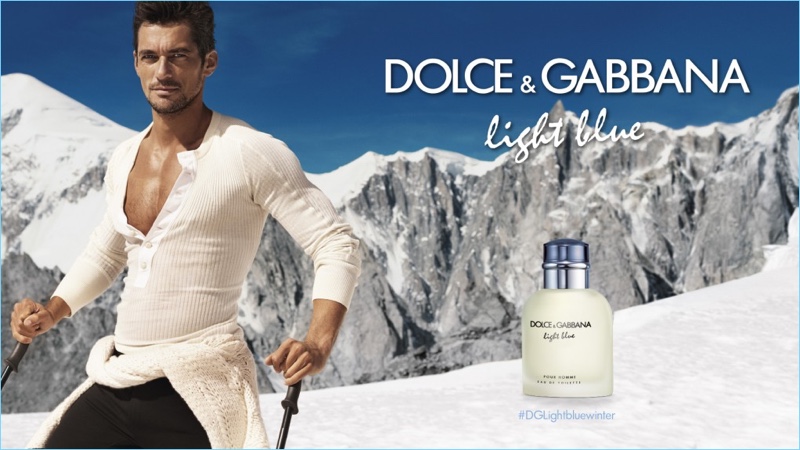 David Gandy hits the slopes for Dolce & Gabbana Light Blue's fragrance campaign.