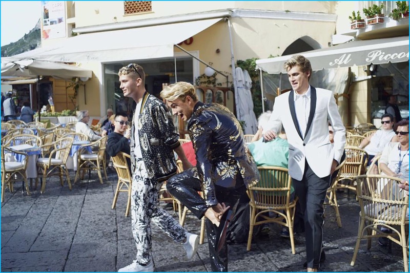 Rafferty Law, Brandon Thomas Lee, and Presley Gerber shoot Dolce & Gabbana's spring-summer 2017 campaign in Capri.