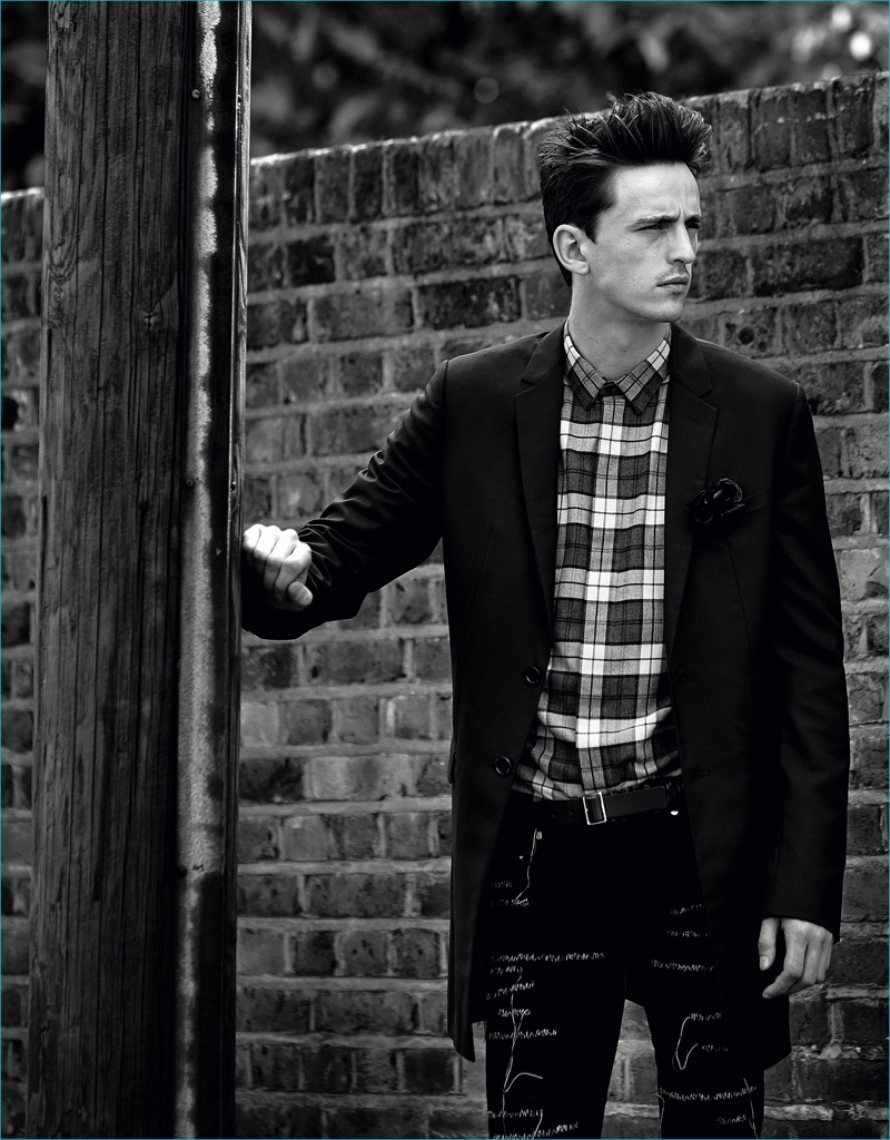 Alex Dunstan goes for a punk look in Dior Homme for GQ France.