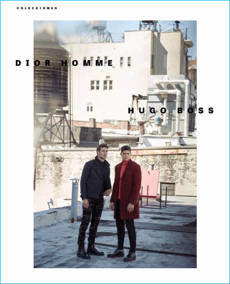 Dior Homme and Hugo Boss fashions appear in an editorial for GQ México.