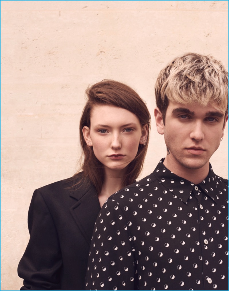 Models Allyson Chalmers and Gabriel-Kane Day-Lewis come together for an editorial from L'Express Styles.