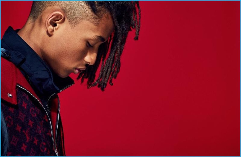 Actor Jaden Smith graces the pages of Numéro Homme in Louis Vuitton.