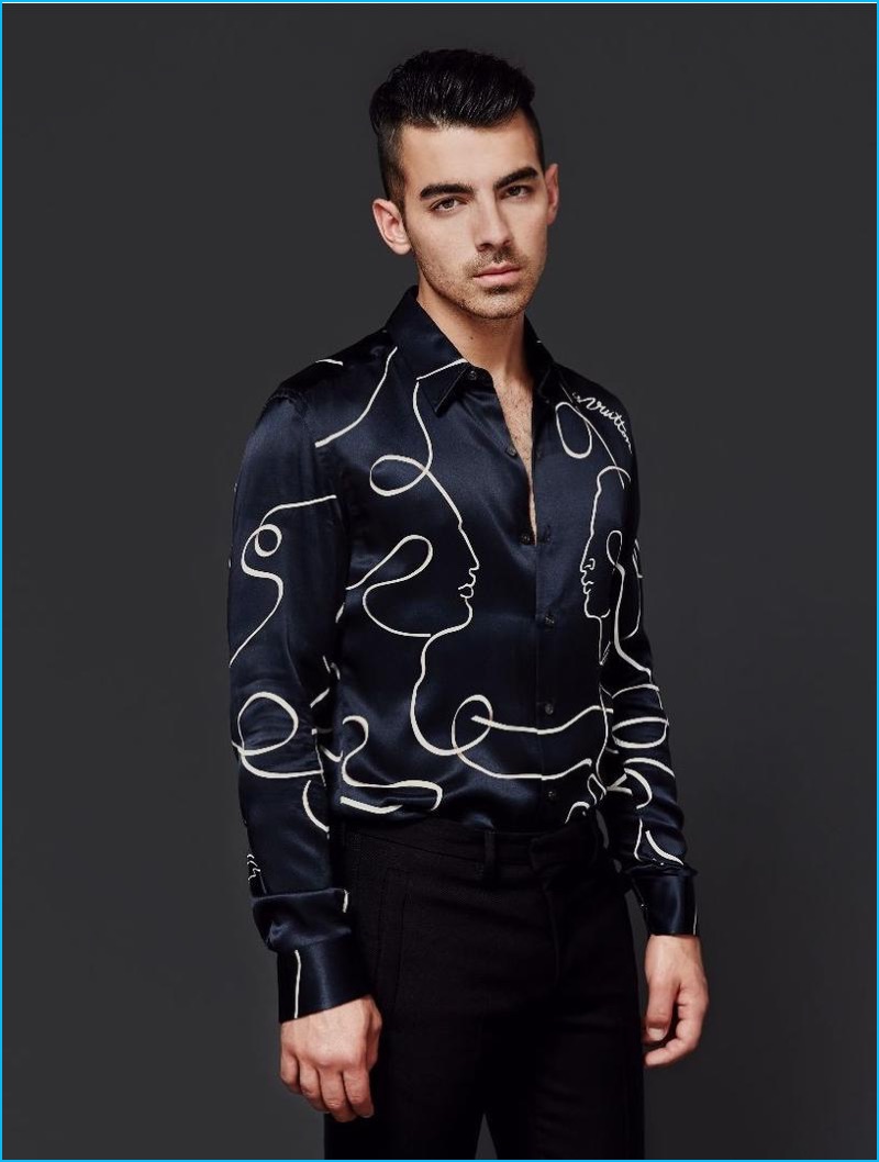 Joe Jonas dons a Louis Vuitton shirt for the pages of L'Optimum Thailand.