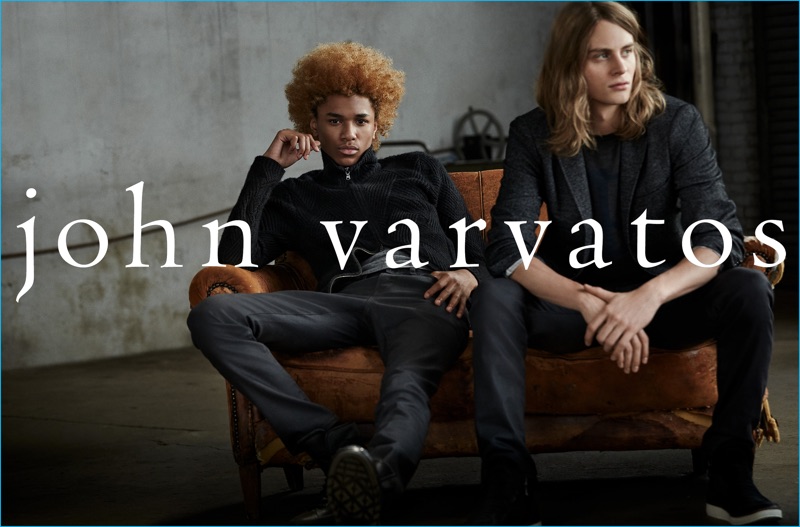 Michael Lockley and Nicola Wincenc relax in fall-winter 2016 fashions from John Varvatos. » Fall Style Update: Discover John Varvatos' Latest Fashions Michael Lockley and Nicola Wincenc relax in fall-winter 2016 fashions from John Varvatos.
