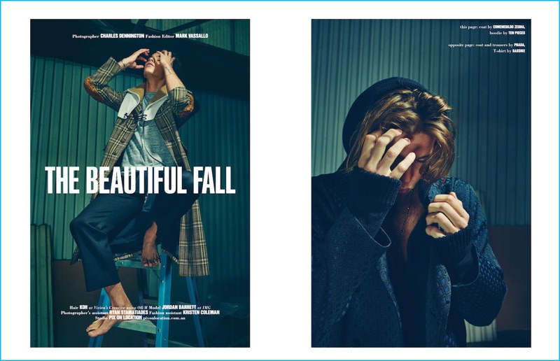 Australian model Jordan Barrett dons Prada and Ermenegildo Zegna for an editorial in 10 Men Australia. » Jordan Barrett Covers 10 Men Australia, Brings Young Cool to Fall Fashions Australian model Jordan Barrett dons Prada and Ermenegildo Zegna for an editorial in 10 Men Australia.