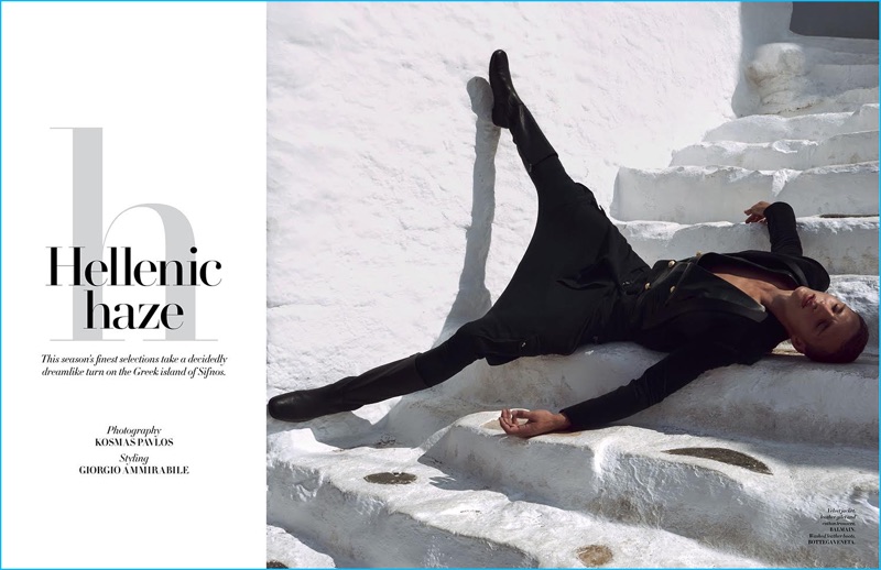 Kosmas Pavlos photographs Julian Schneyder for the pages of L'Officiel Hommes Singapore.