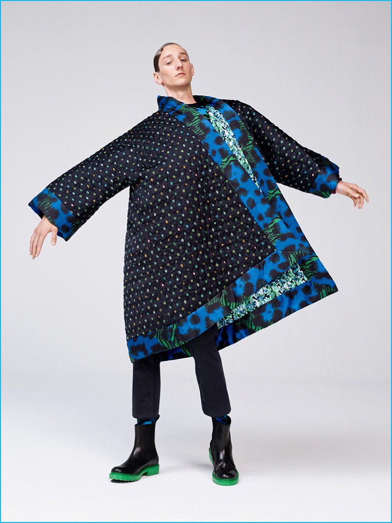 Oversized proportions adds a fun component to Kenzo's H&M collaboration with a must-have coat.