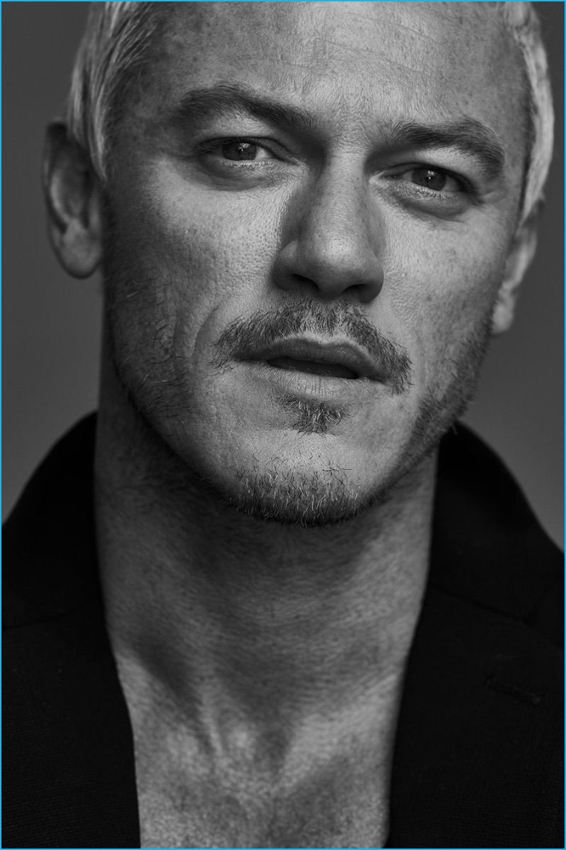 Front and center, Luke Evans wears a wool and cashmere coat from Acne Studios. » Luke Evans Connects with Mr Porter, Talks Being Single Front and center, Luke Evans wears a wool and cashmere coat from Acne Studios.