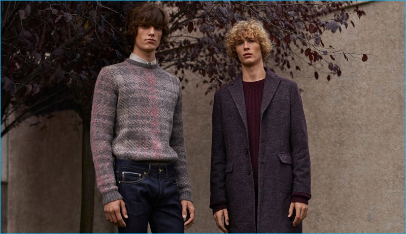 Models Joep Van de Sande and Sven de Vries star in Mango Man's October 2016 lookbook.