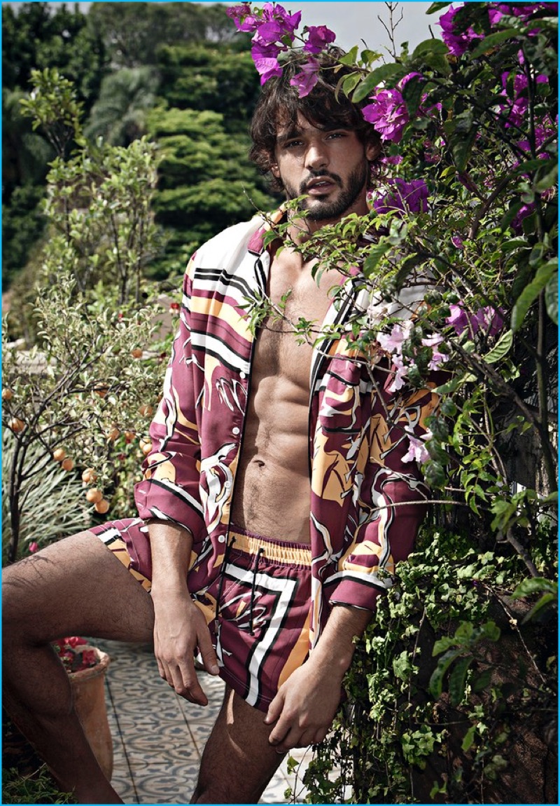 Brazilian model Marlon Teixeira appears in Murilo Lomas' spring-summer 2017 campaign.