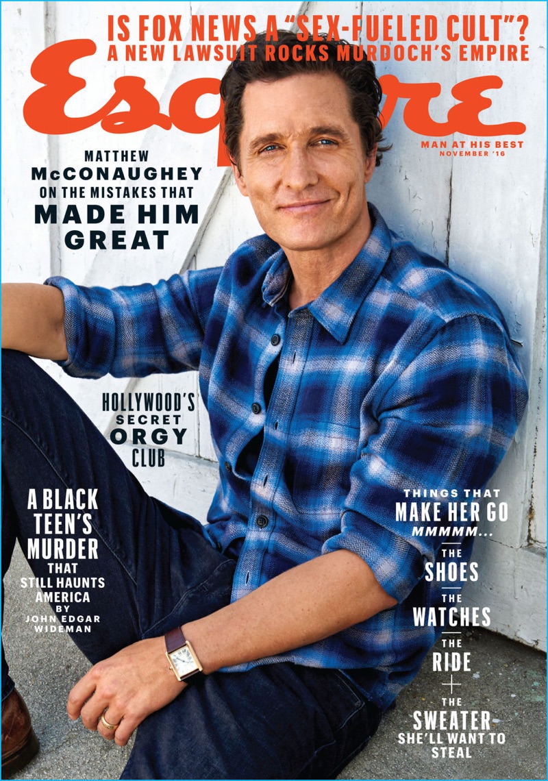 Matthew McConaughey covers the November 2016 issue of Esquire. » Matthew McConaughey Covers Esquire, Discusses Evolution as Actor Matthew McConaughey covers the November 2016 issue of Esquire.
