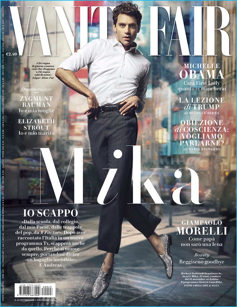 Mika covers the November 2016 issue of Vanity Fair Italia.