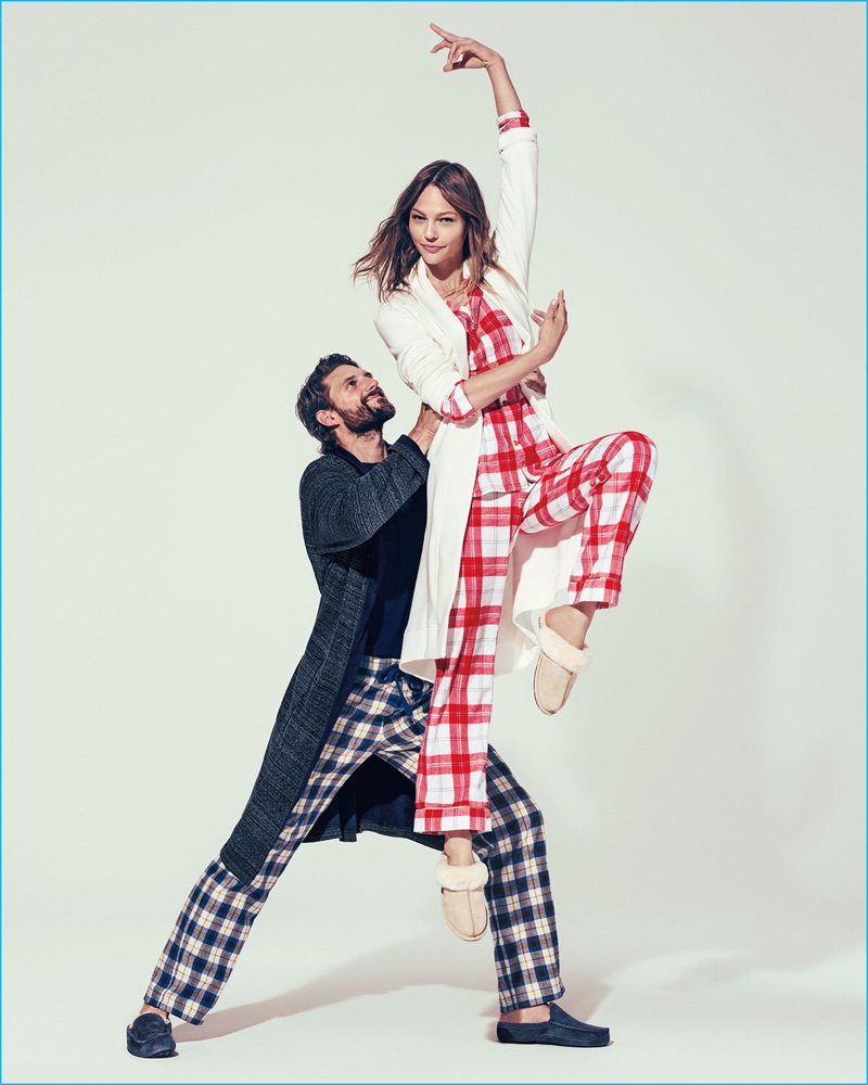 Appearing in Neiman Marcus' 2016 Christmas Book, RJ Rogenski models loungewear from UGG.
