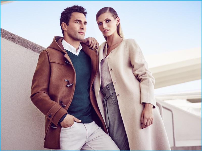 American model Noah Mills is joined by beauty Karlina Caune for Pedro del Hierro's fall-winter 2016 campaign.