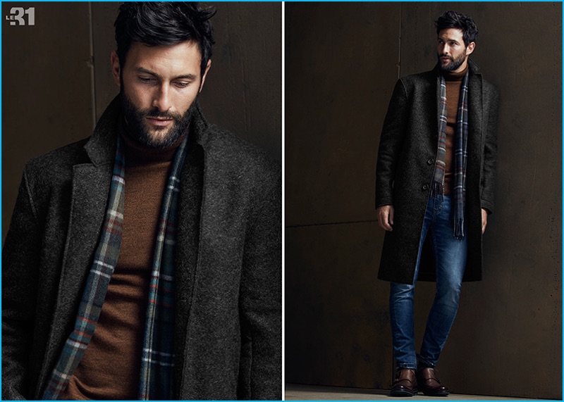 Simons enlists Noah Mills for an autumn themed men's lookbook.