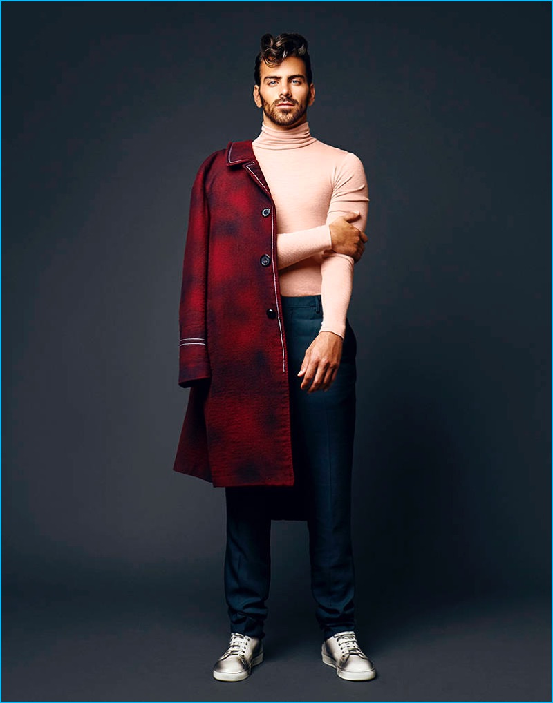 Mike Ruiz photographs Nyle DiMarco in a fall-winter 2016 outfit from Lanvin.