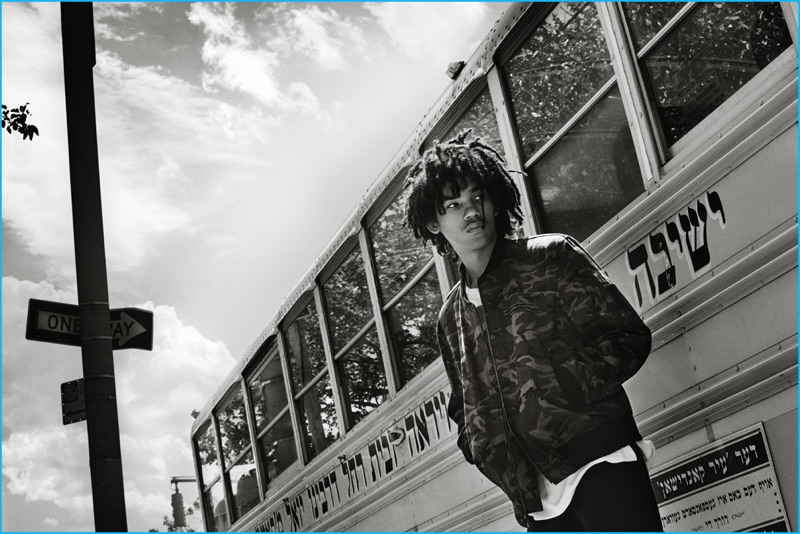 Appearing in Ovadia & Sons' fall-winter 2016 campaign, Luka Sabbat goes casual.