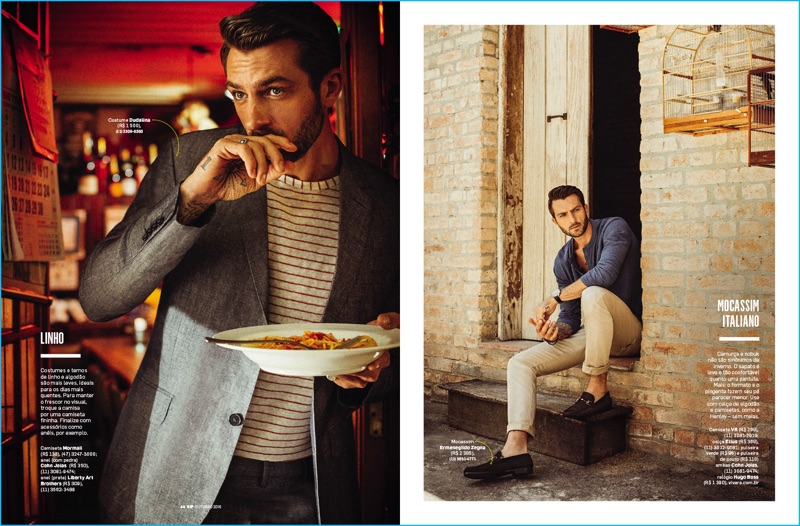Model Rafael Lazzini dons a wardrobe of brands such as Ellus and Hugo Boss for the pages of VIP Brasil. » Mambo Italiano: Rafael Lazzini Dons Italian-Inspired Styles for VIP Brasil Model Rafael Lazzini dons a wardrobe of brands such as Ellus and Hugo Boss for the pages of VIP Brasil.
